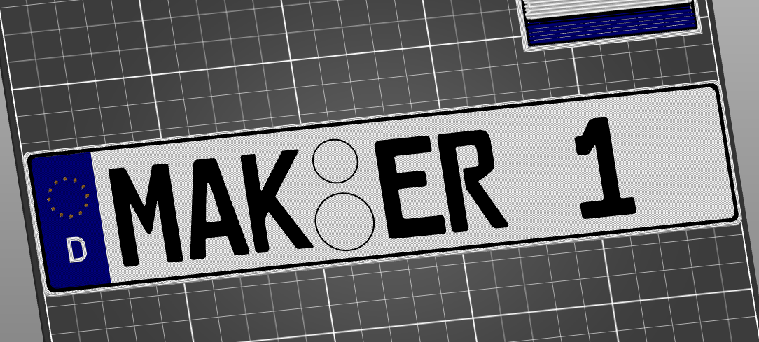 Maker number plate "MAK-ER 1" Kfz Kennzeichen (German-EU) Einzeilig