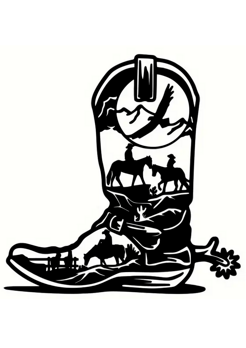 Miniatura 2 do modelo 3D Cowboy boot wall art