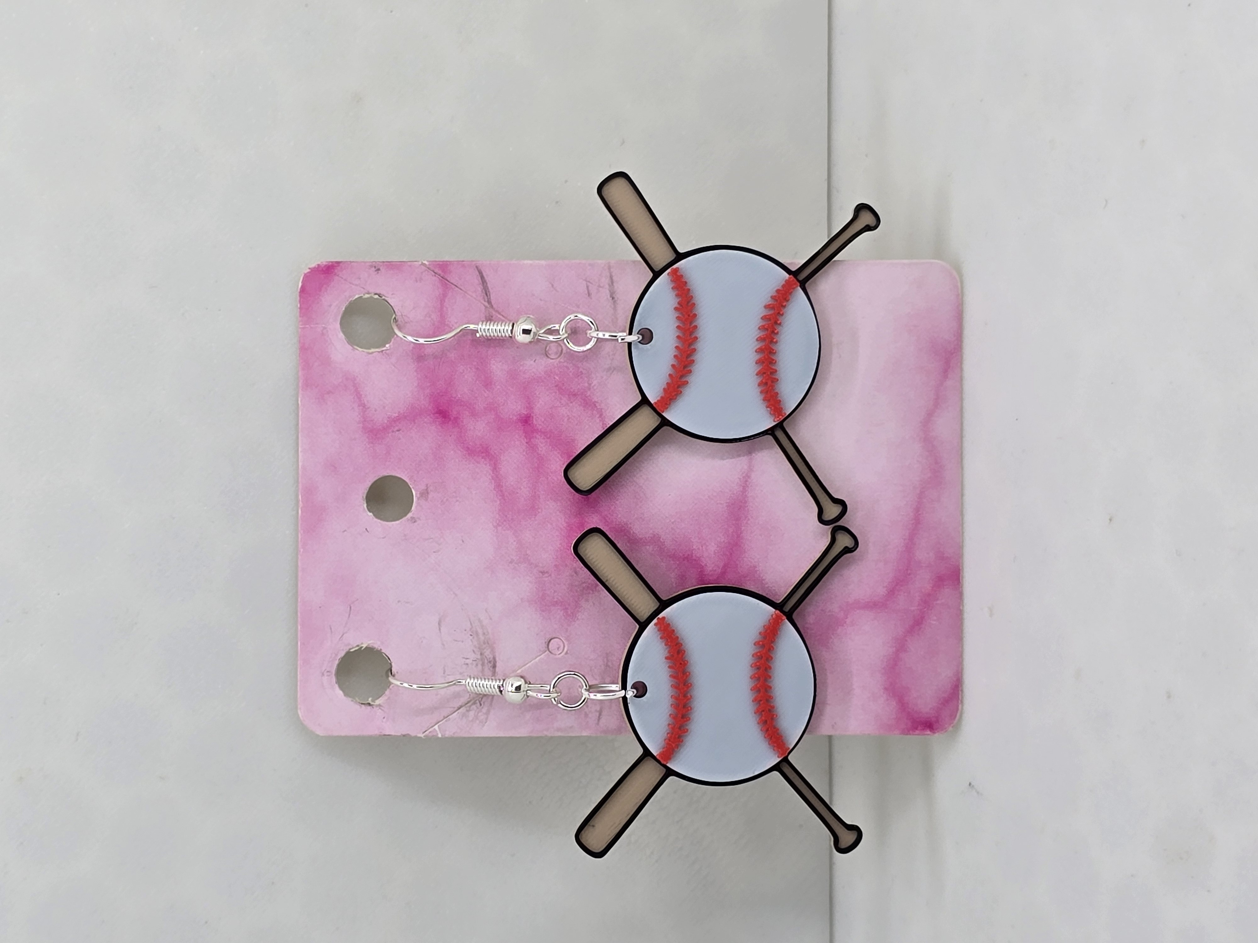 Miniatura 2 do modelo 3D Cool Baseball Earrings