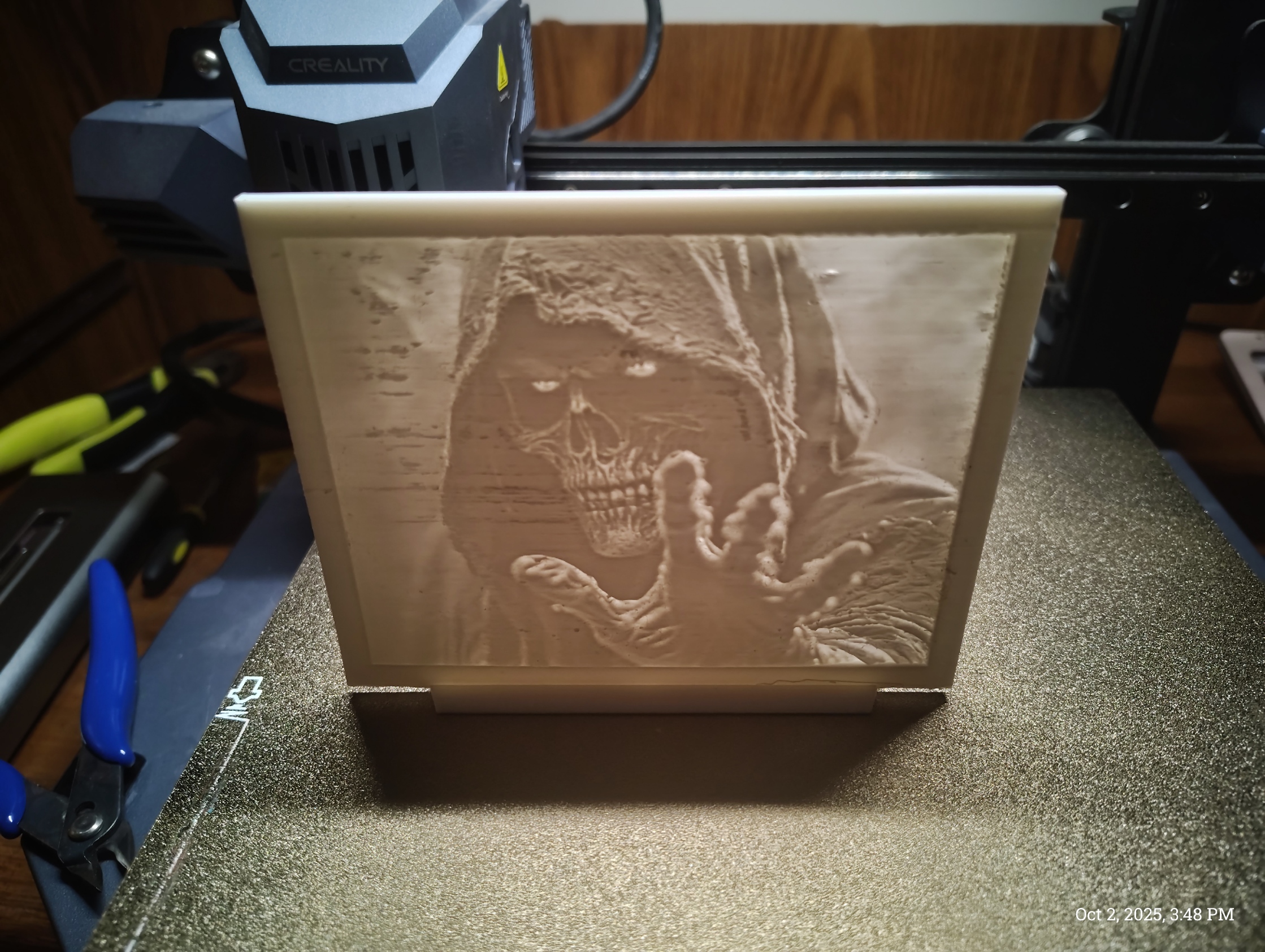 Grim Reaper Lithophane with Tea Candle Holder