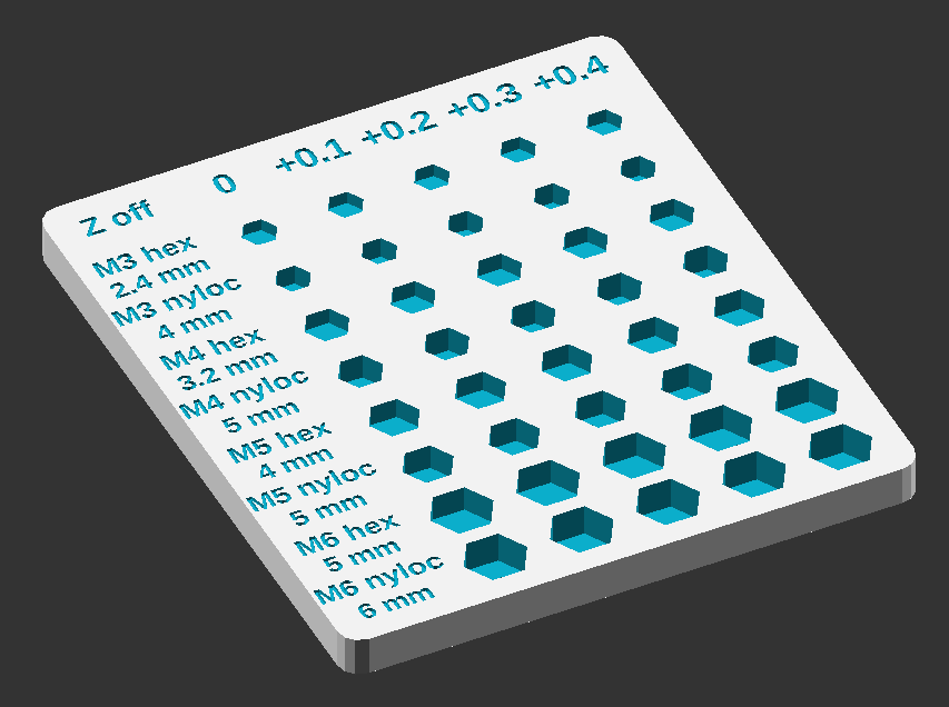 Captive nut depth calibration plate