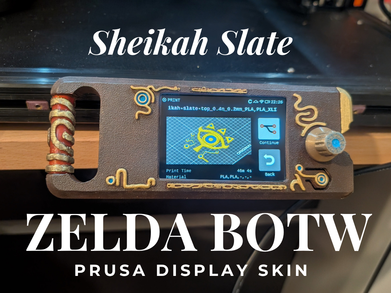 Sheikah Slate skin for Prusa Display (Zelda BOTW )