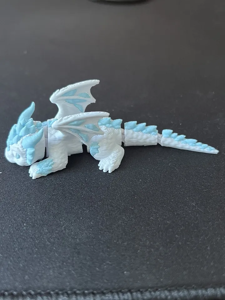 Flexi Winter Dragon, Articulated cute Model by Ginkel3D | Download