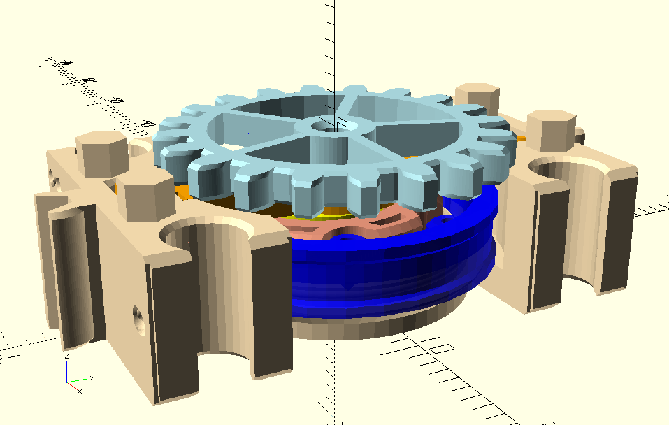 OpenSCAD: Cycloidal gears, rope winder for fischertechnik (v19)