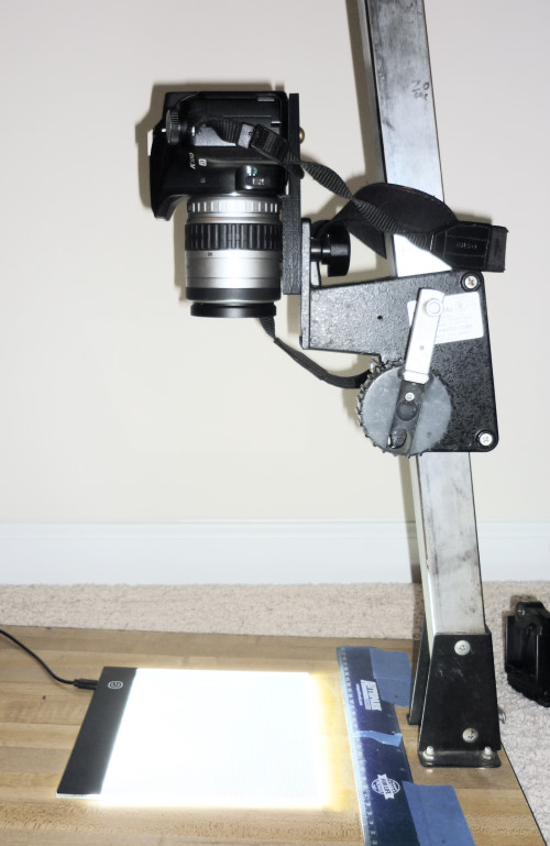 Pentax camera holder for Bogen enlarger to be used as copy stand