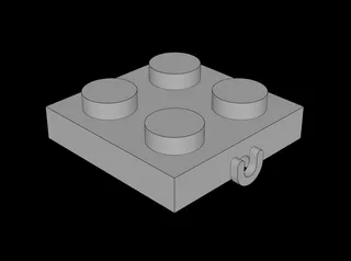 Lego Compatible (422.dat) Plate  2 x  2 with Axle Brackets