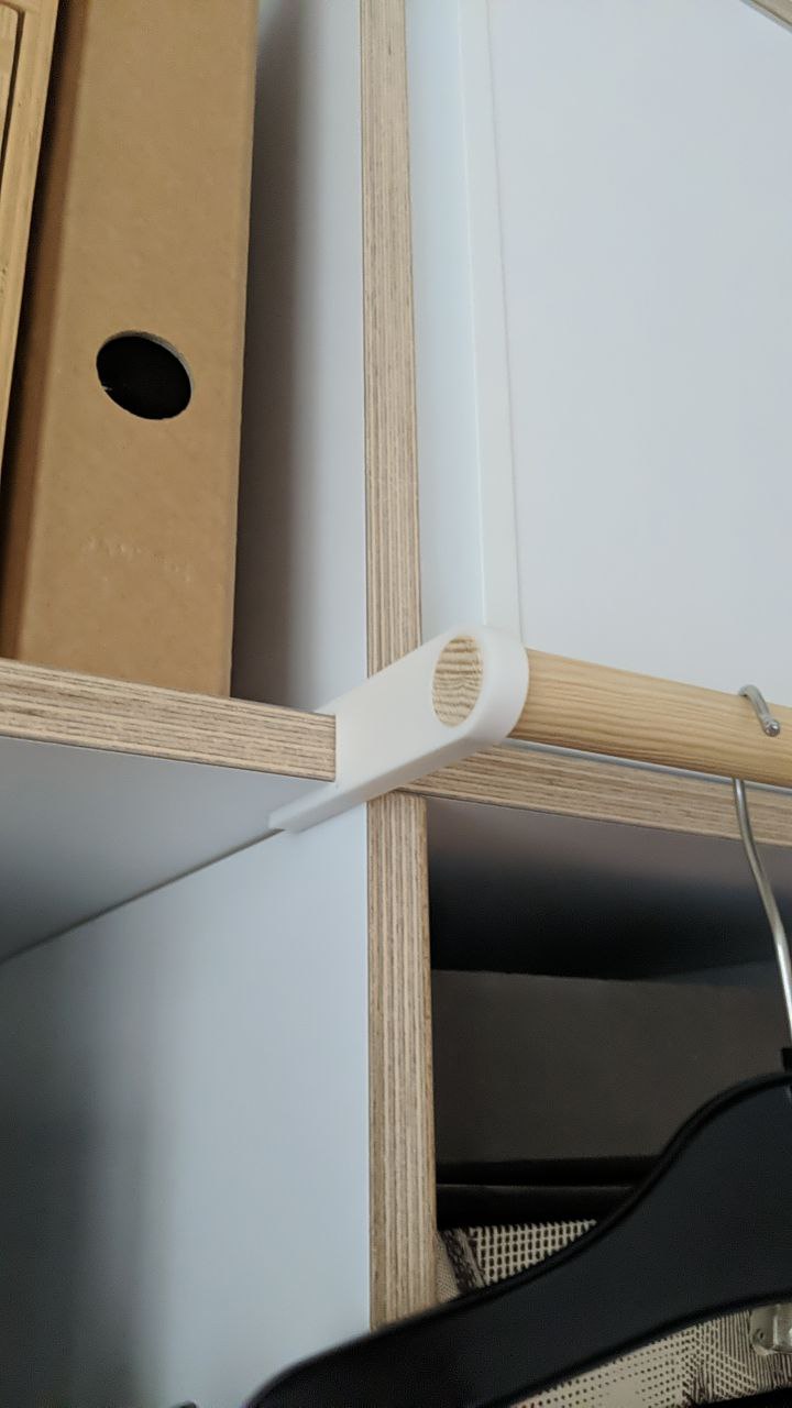 Clothes rail mount for shelving