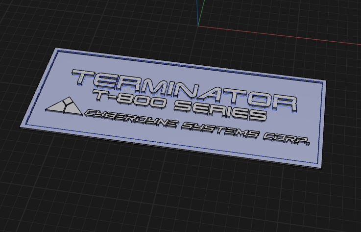 Terminator T-800 Plaque Label