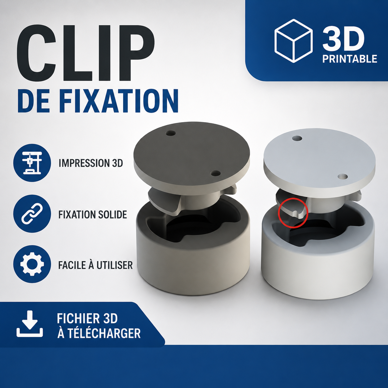 wall mount V2 (quarter-turn fixing with clips)