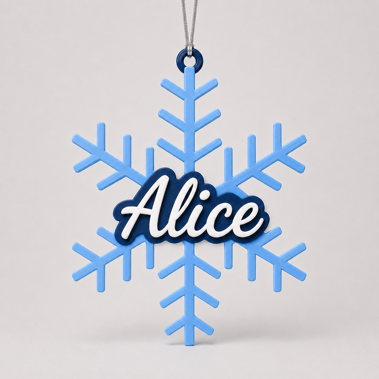 Alice's snowflake name ornament