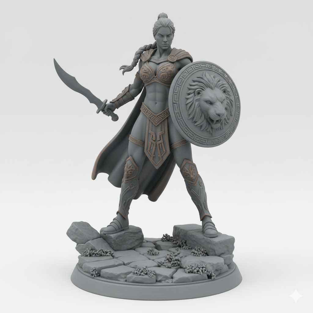 Lionheart Amazon – Paintable Miniature