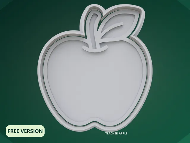 Thank You Teacher Apple Cookie Cutter STL – 3D Print Biscuit Mold Set