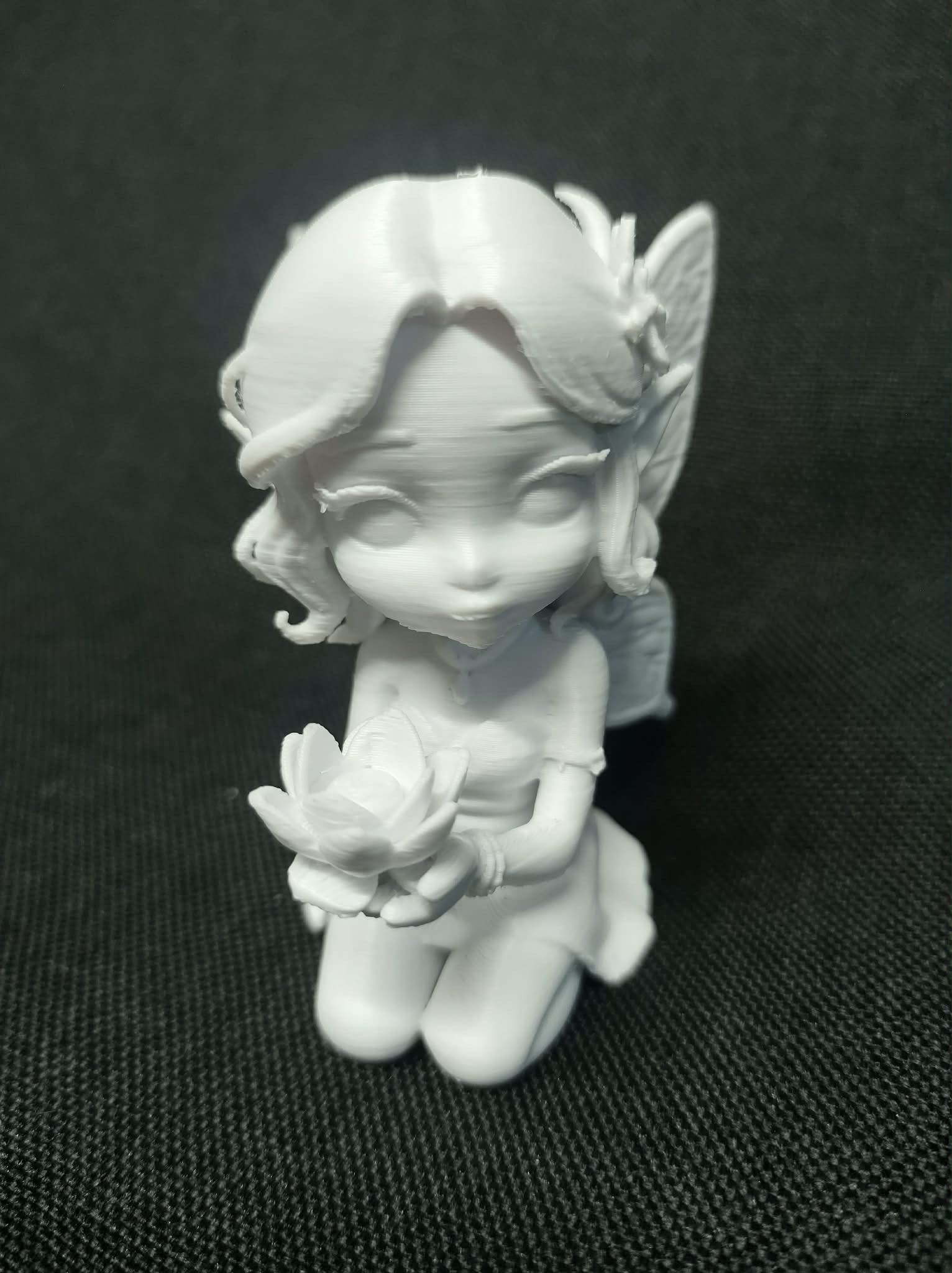 Detailed Lotus Fairy Holding Flower Magical Garden Figurine — thumbnail 3