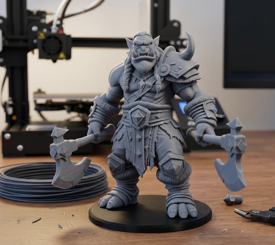 orc warrior with axes