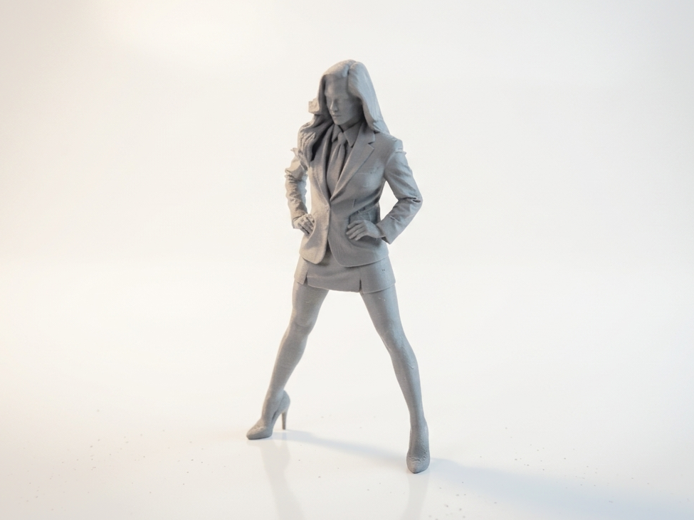 Office Lady Hero Pose Female Figurine 3D Printable
