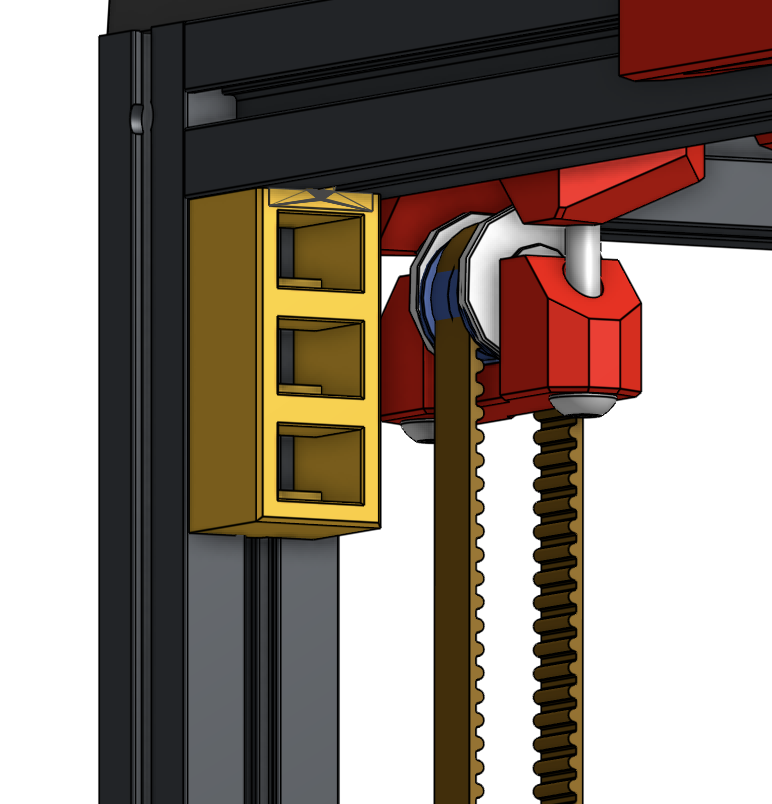 3-port JST-XH holder with 1515 extrusion clip