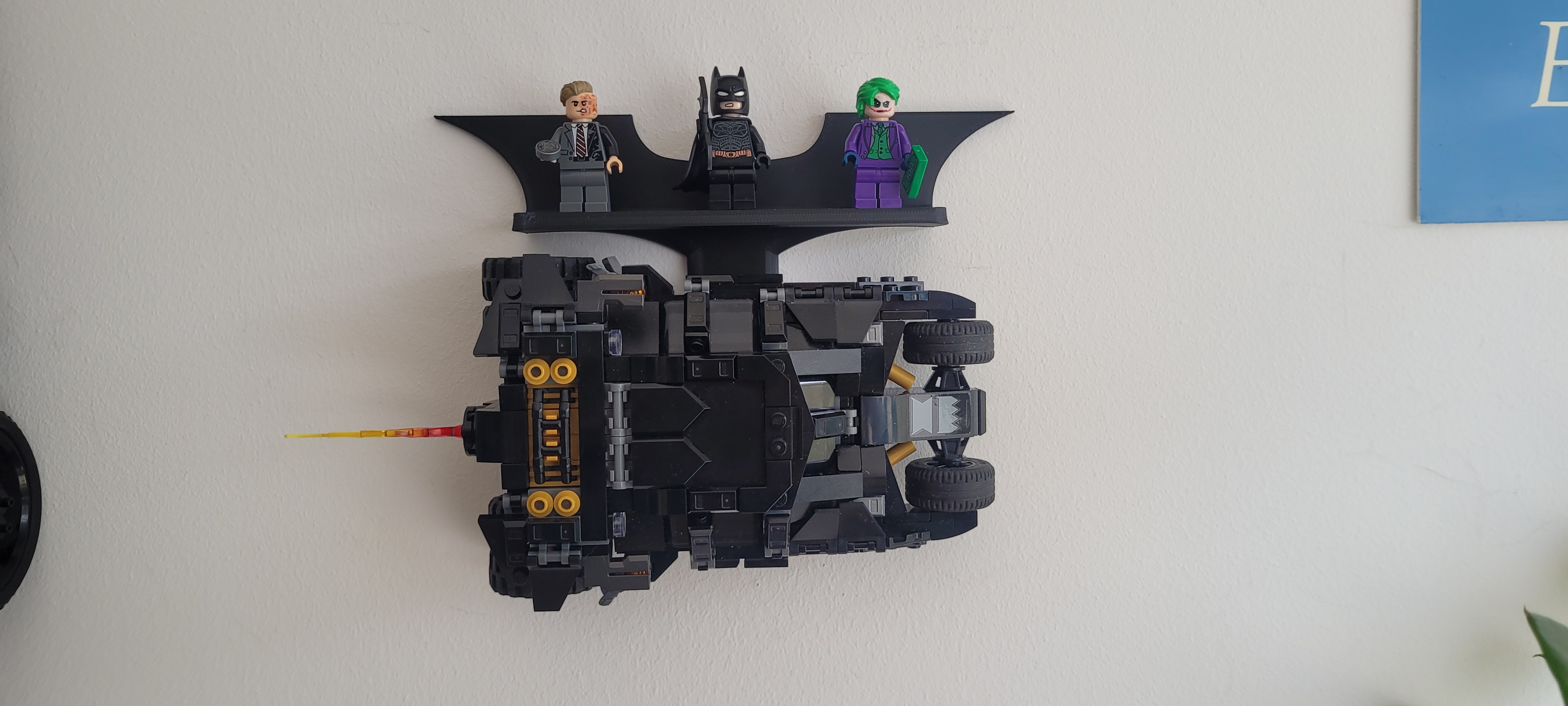 LEGO Batmobile mini Tumbler (76303) wall mount with stand