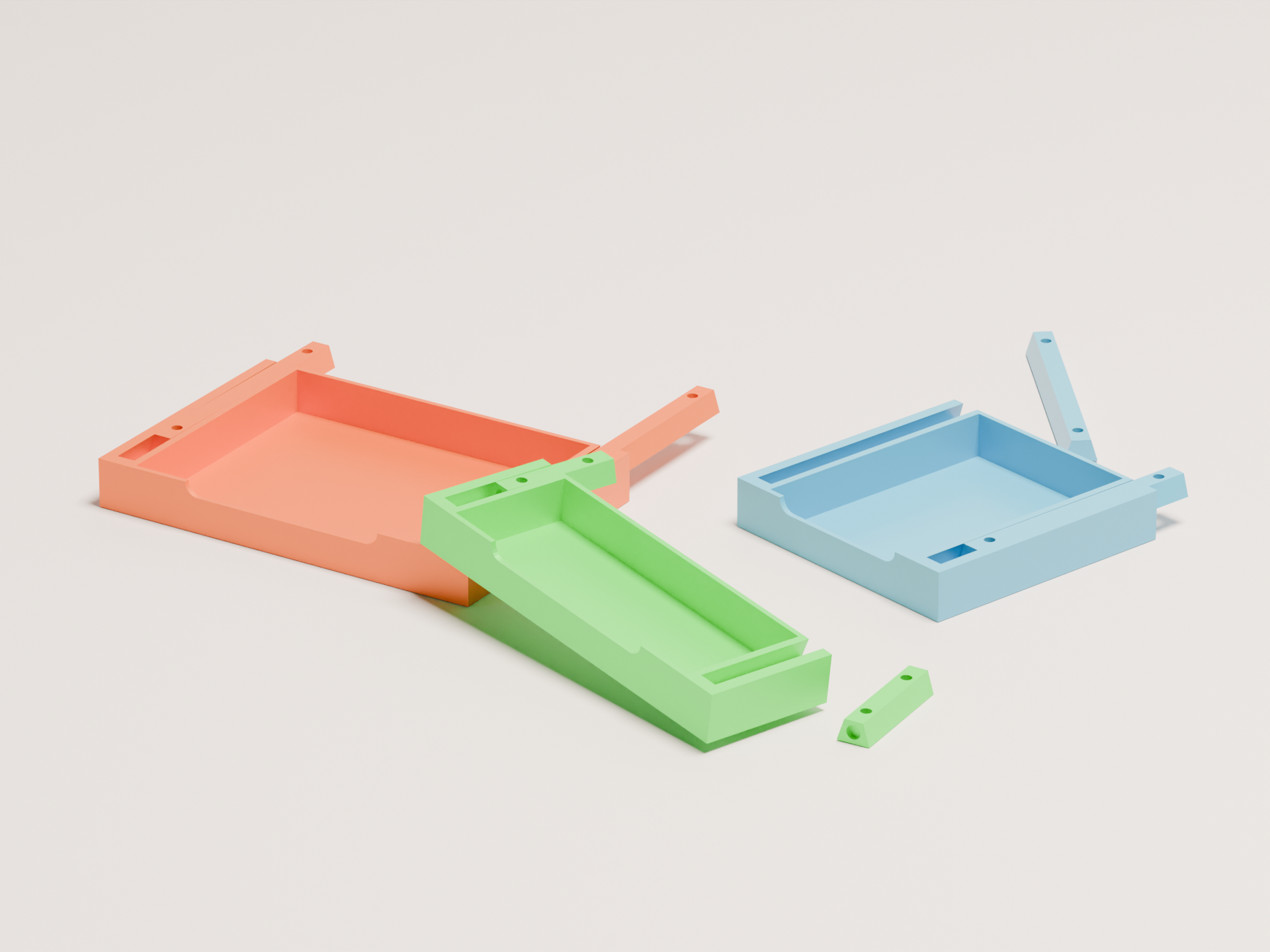 Under-shelf drawer with rails