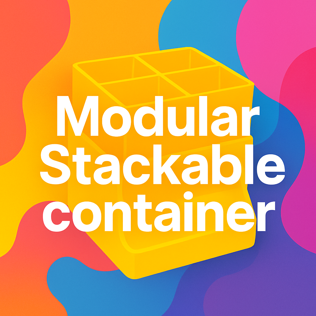 Modular Stacked Containers w Pencil Holder, Boxes, compact.