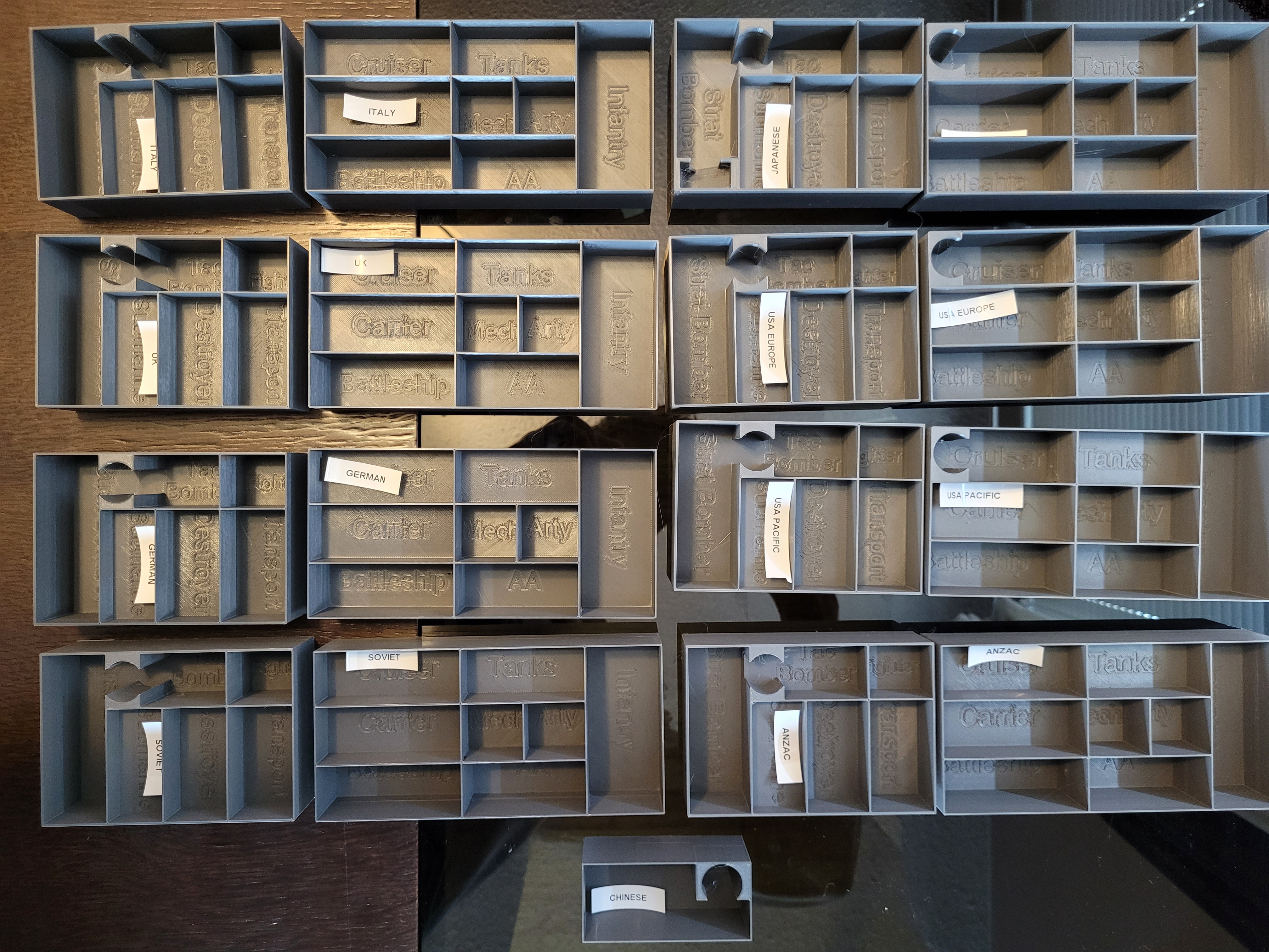 Axis and Allies 1940 global unit tray organizers