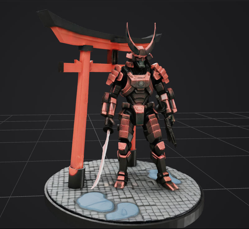 Red robot samurai