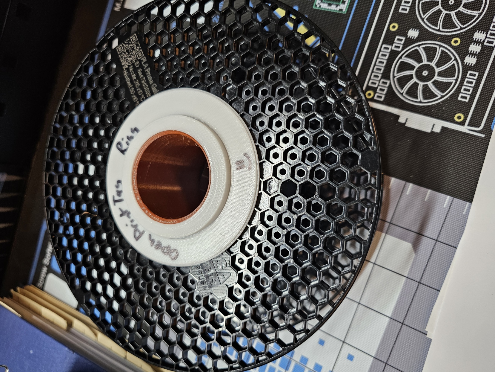 OpenPrintTag support for Prusament spool to master spool adapter 3D model thumbnail