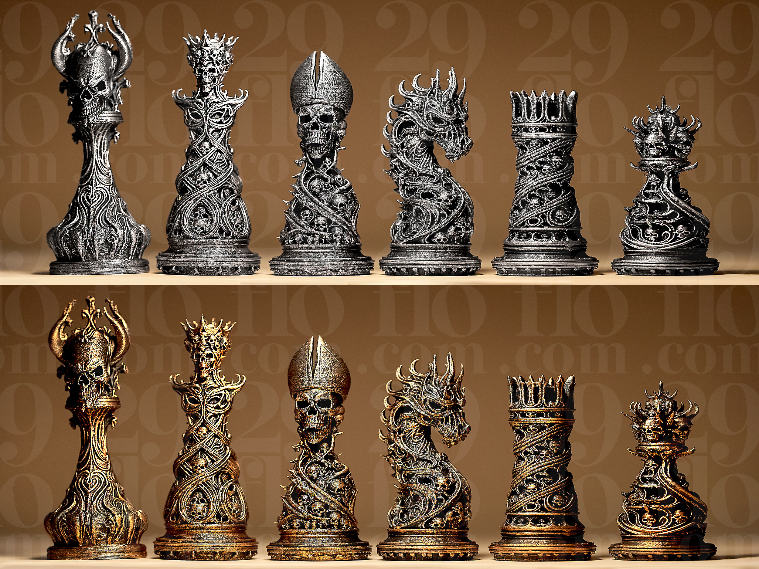 Gothic Ornamental Chess Set