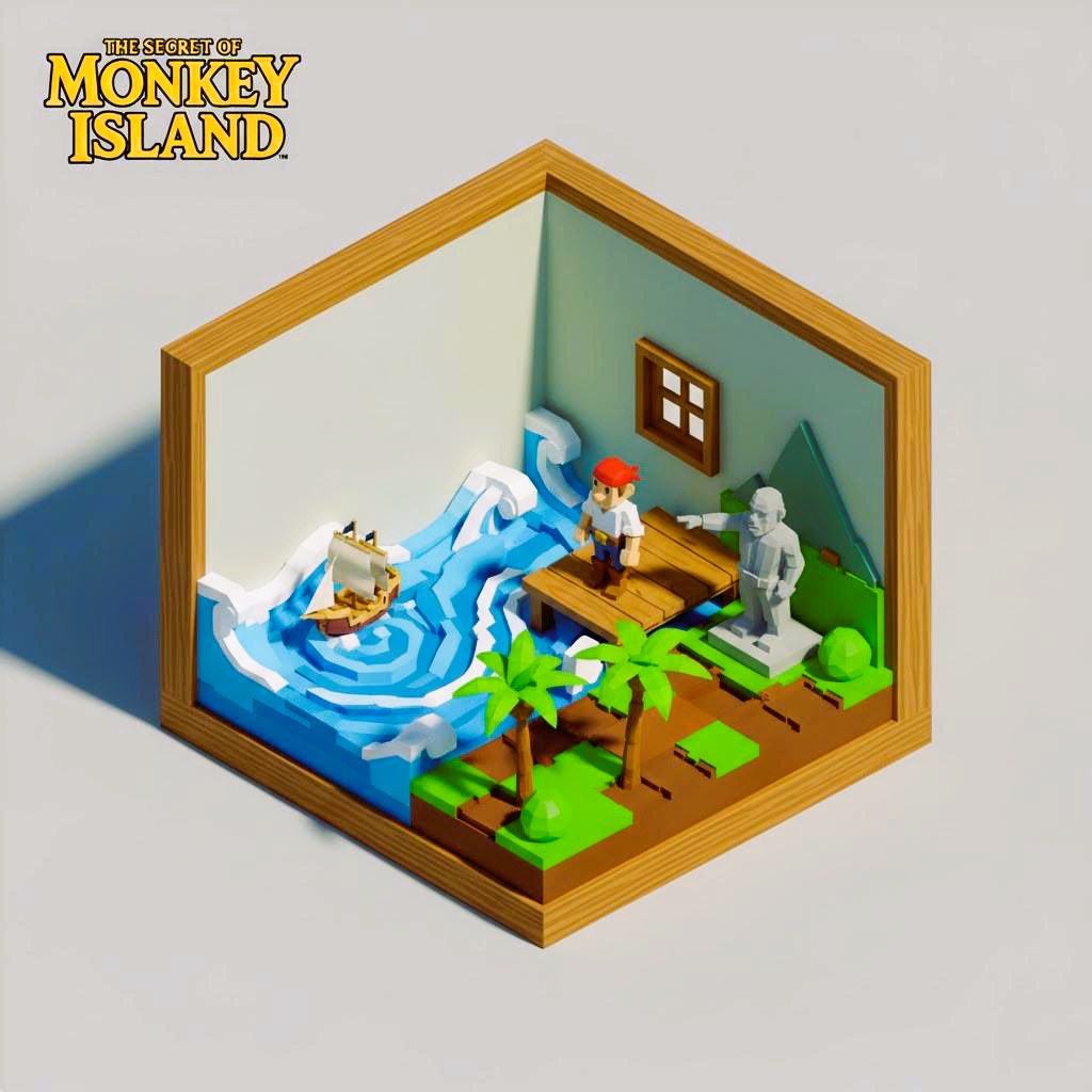 Miniature Diorama Secret Monkey Island