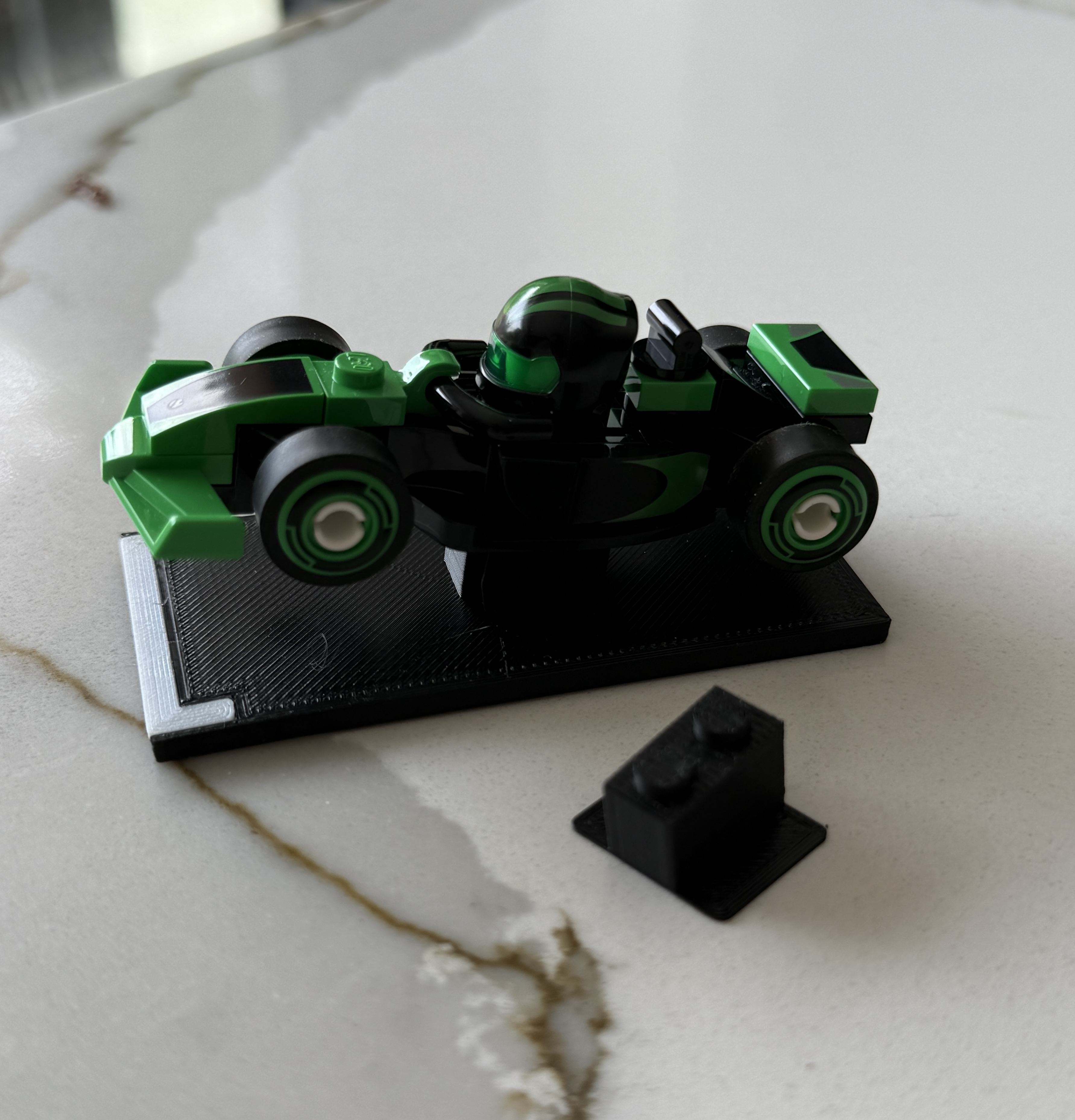 Lego F1 Minifig Desktop Stand or Wall Mount
