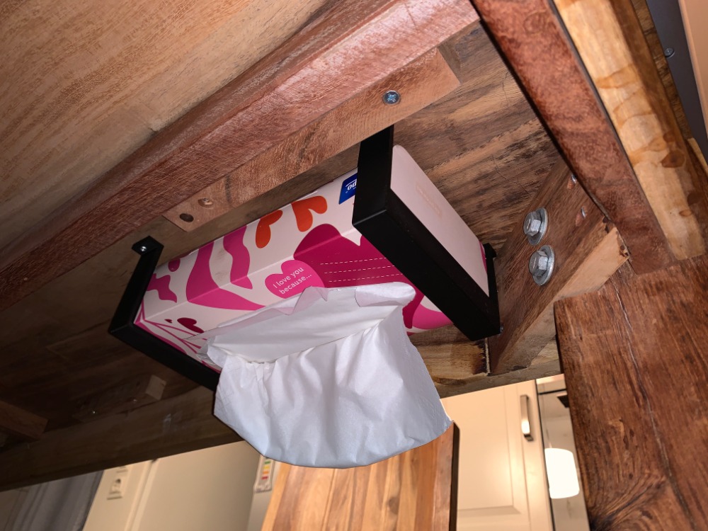 Tempo Box Halterung unter Tisch