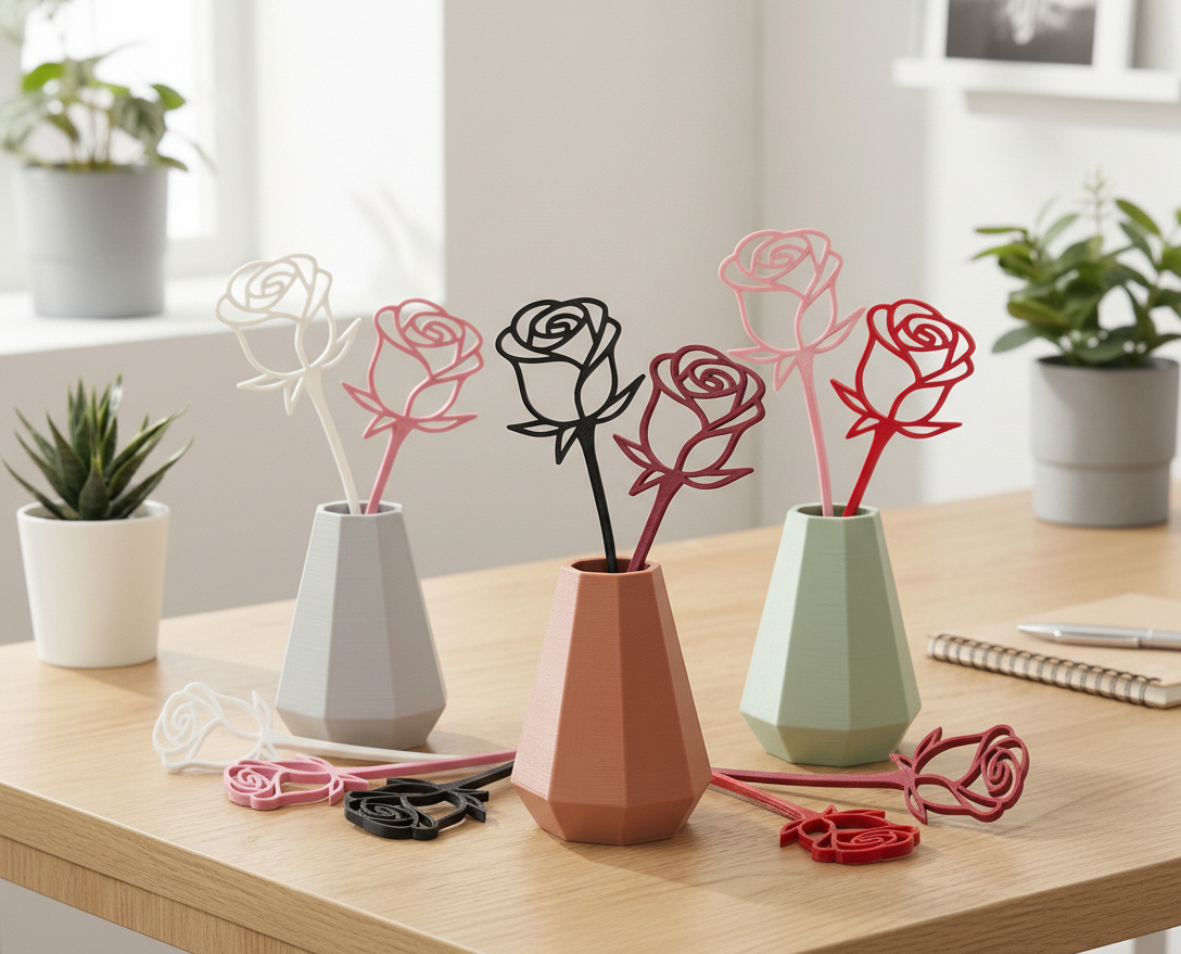 Minimalist Roses - Floral Vase Decor