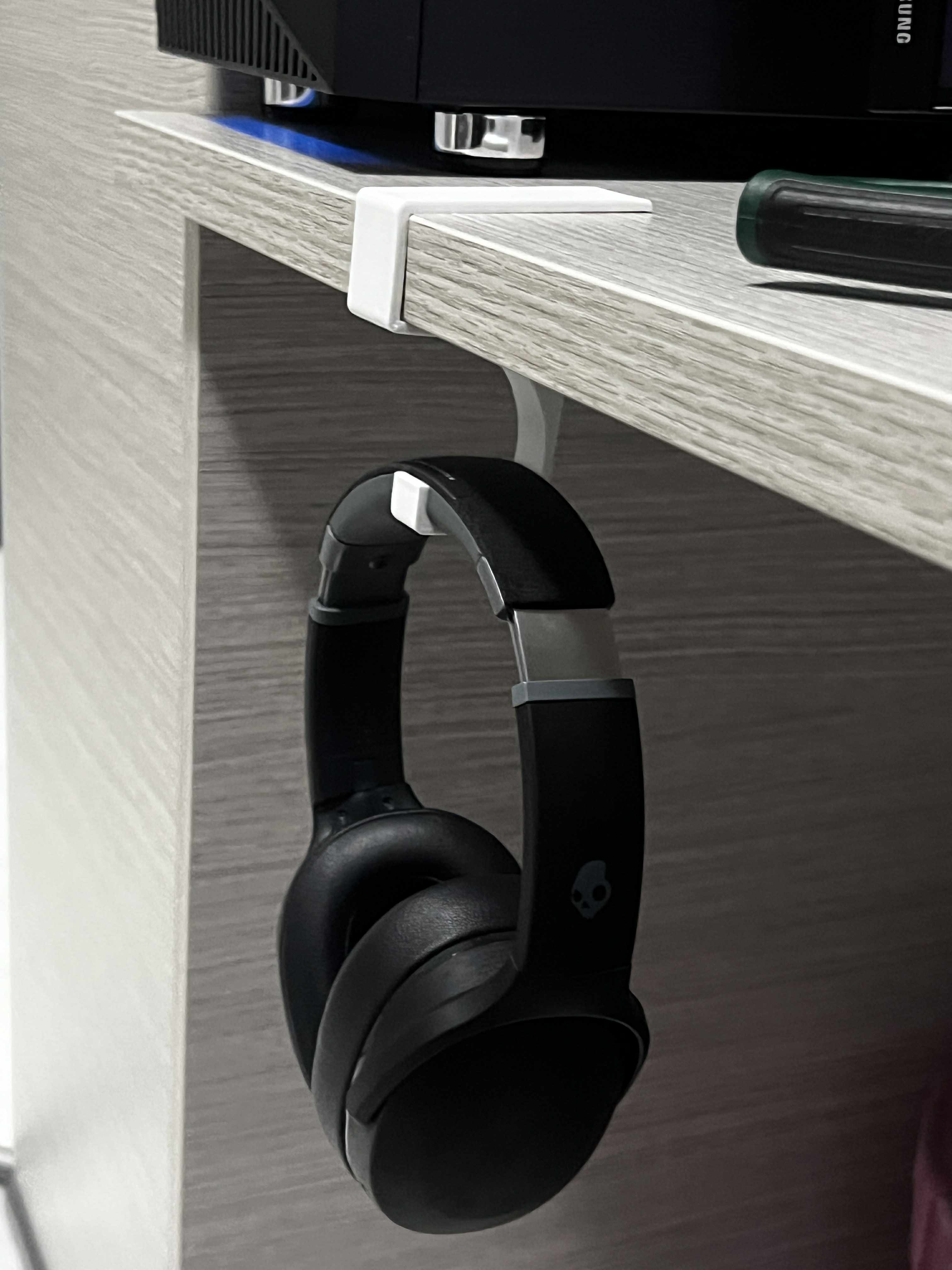 Underdesk headphone hook