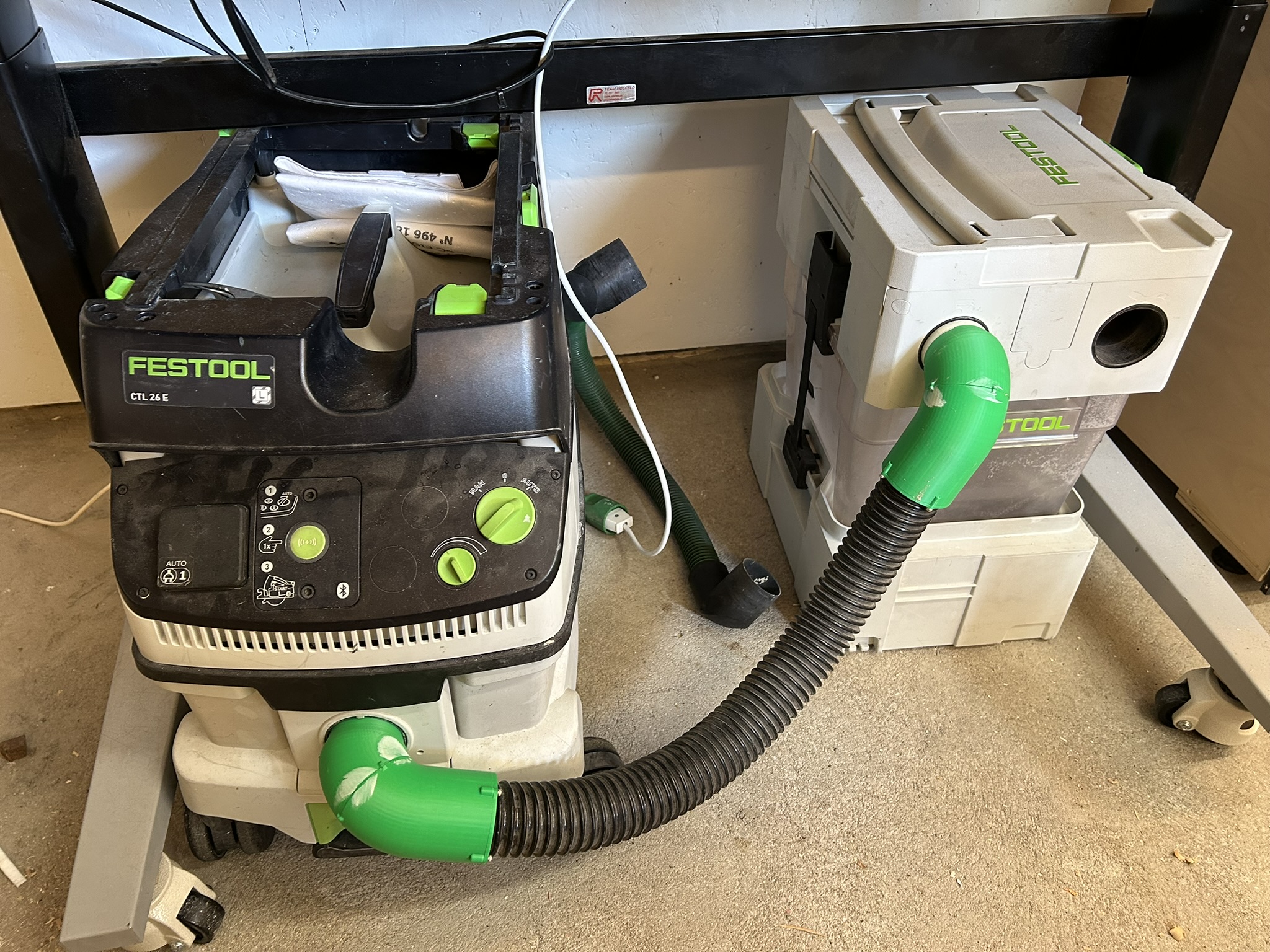 50mm swivel hose adapter for festool vac and cyclone 45 degree bend