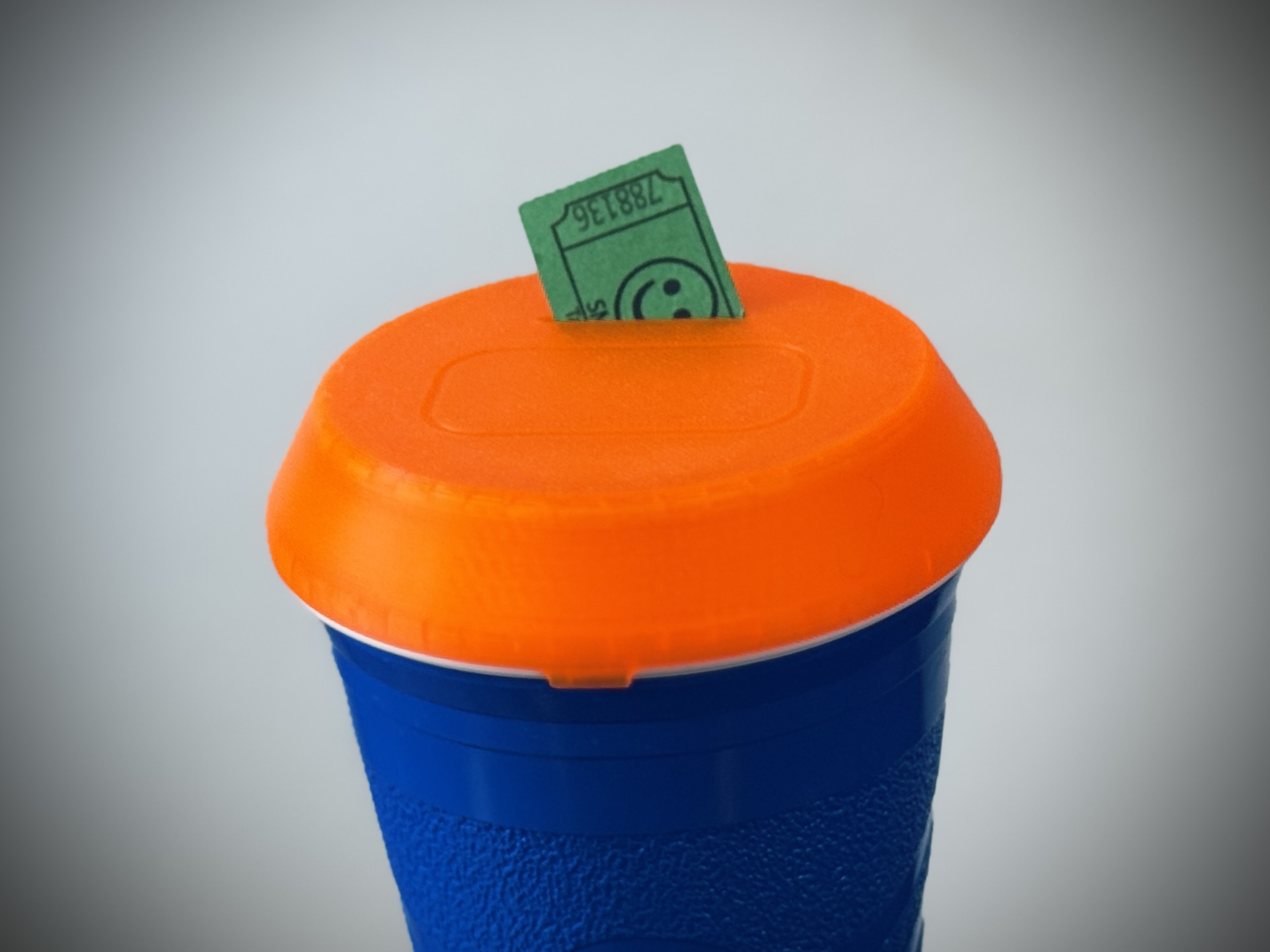 Raffle Lid for Blue Plastic Cups