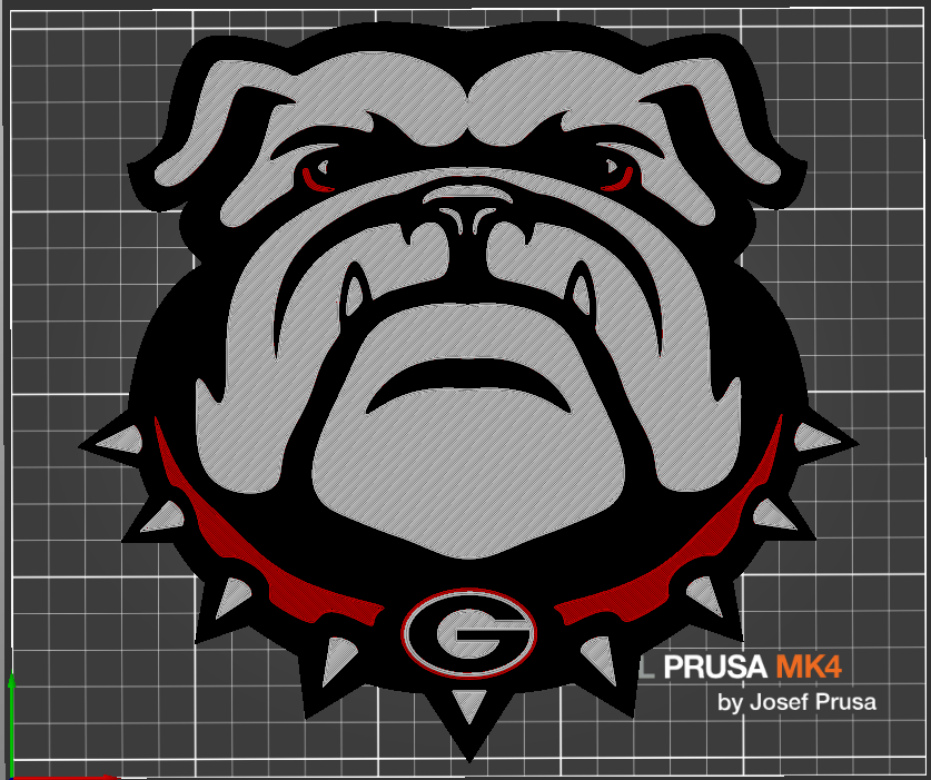 Ga Bulldog plaque (Multi-color layer friendly)