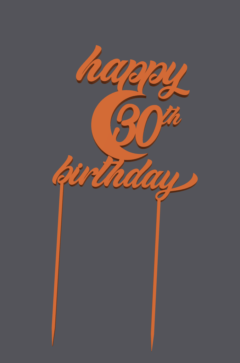Topper para pastel – Happy Birthday 30th | Cake Topper – Happy Birthday 30th | 3D Print