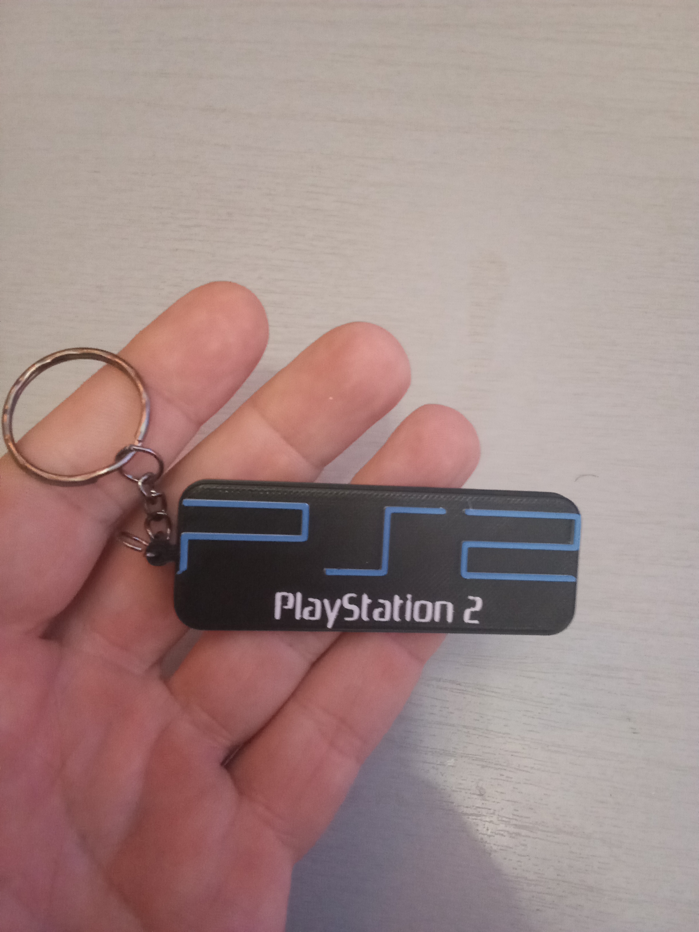 Porte-Clés PlayStation PS2 – Logo Rétro Gaming – STL