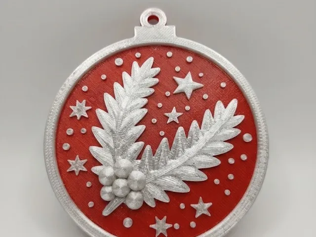 Christmas Ornament – Pine Branch and Holly Berry Decoration