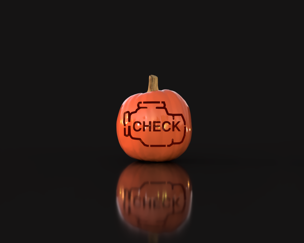Halloween Engine Check Pumpkin