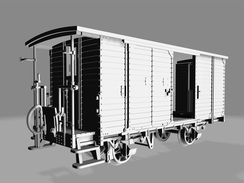 H0m - 1000mm Gepäckwagen 905-151 (NWE 151) M 1:87