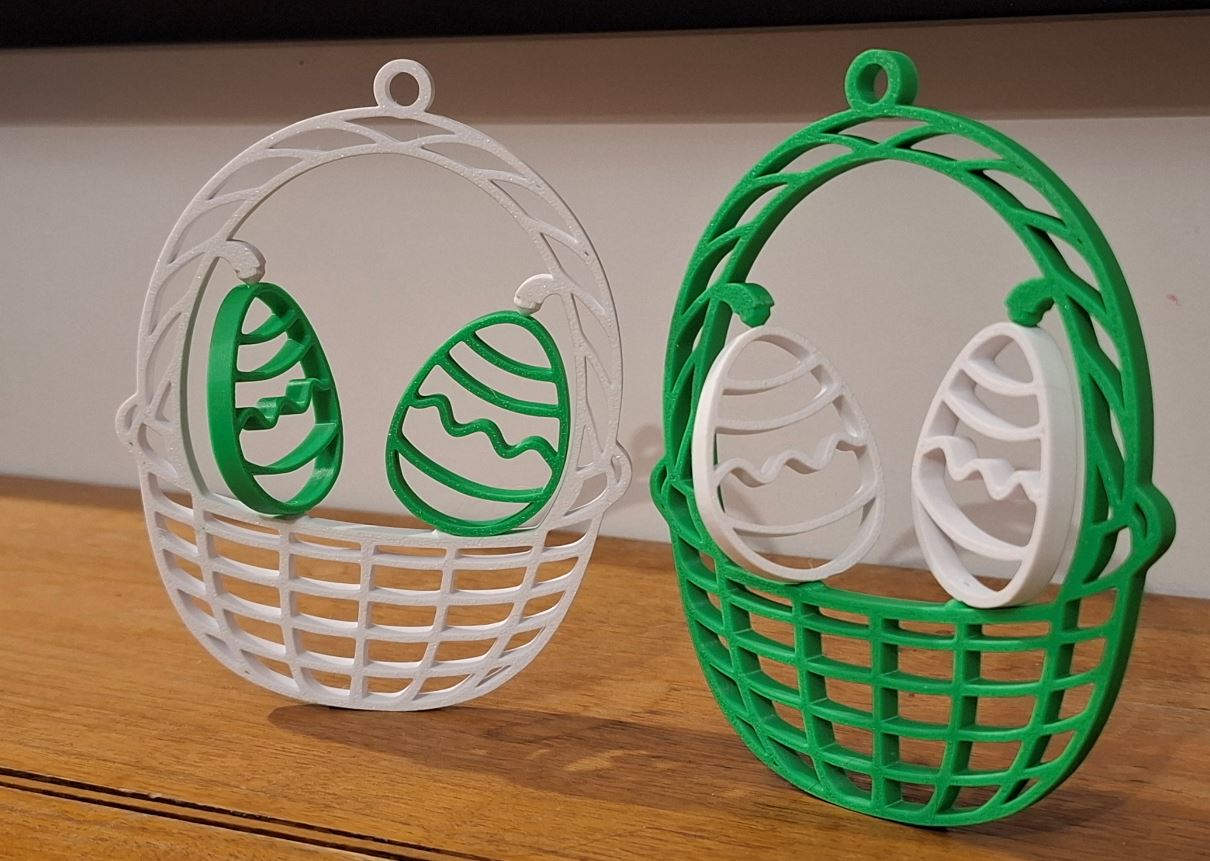 Easter rotating spinning oranament decor Basket and Eggs