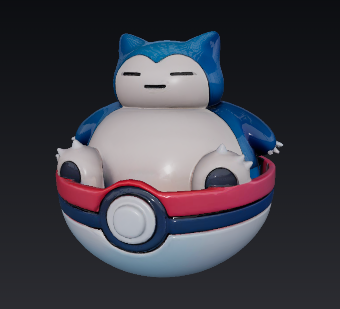 Snorlax Inside Poké Ball – Cute Pokémon-Inspired 3D Model (OBJ)