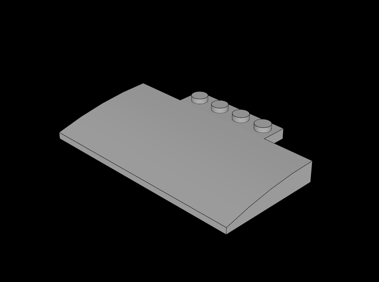 Lego Compatible (15625.dat) Slope Brick Curved  5 x  8 x  0.667