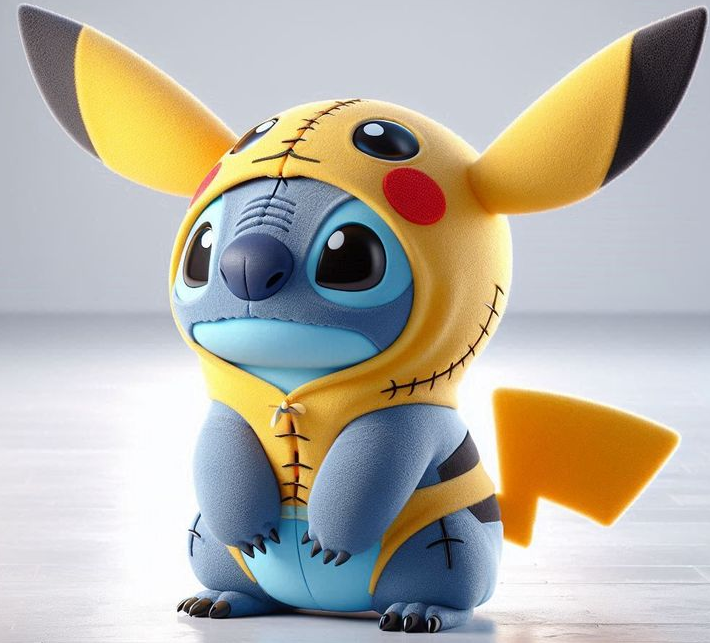 Stitch with a Pikachu pajama