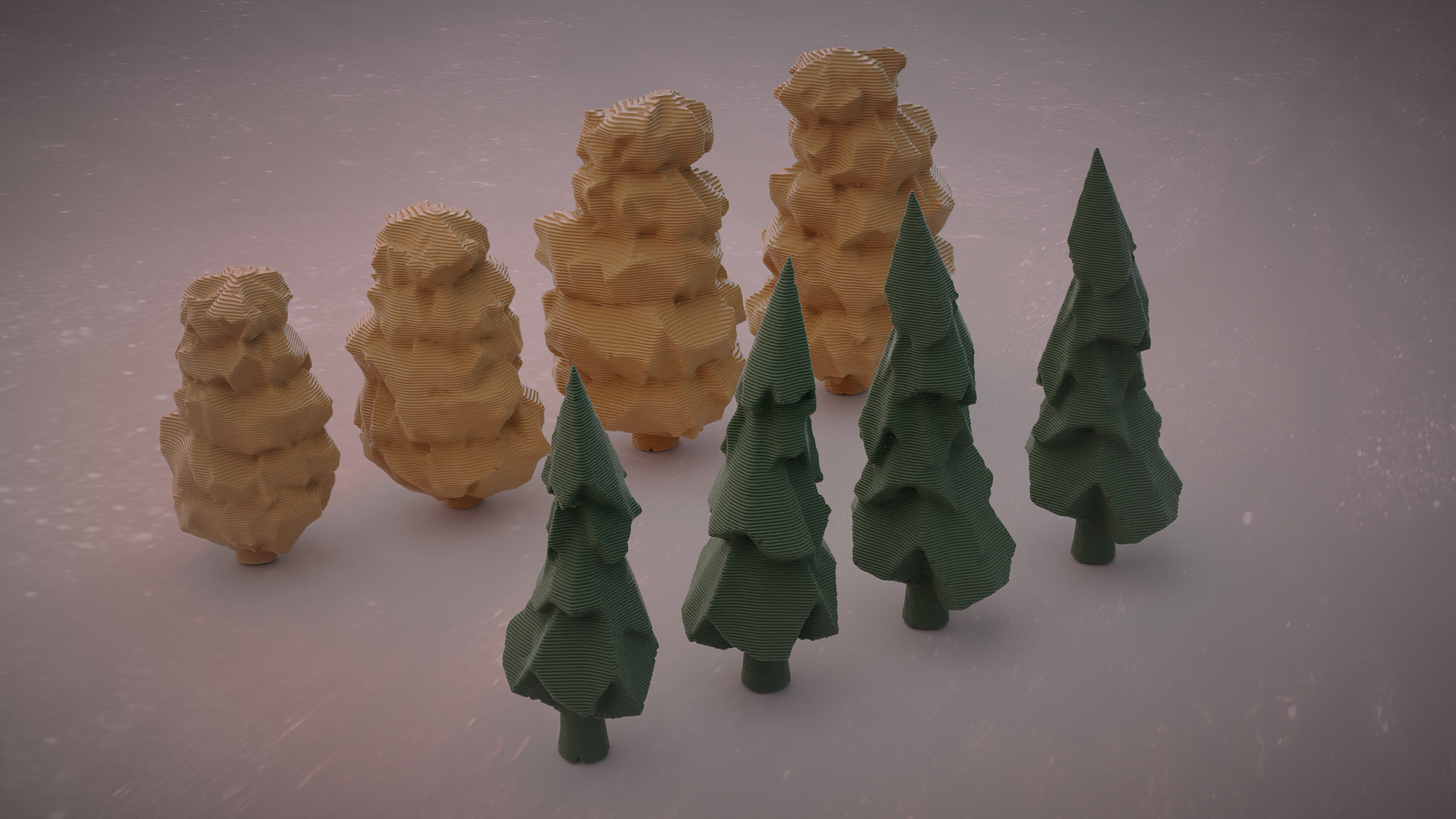 Customizable Trees (no supports) (blender geometry nodes)