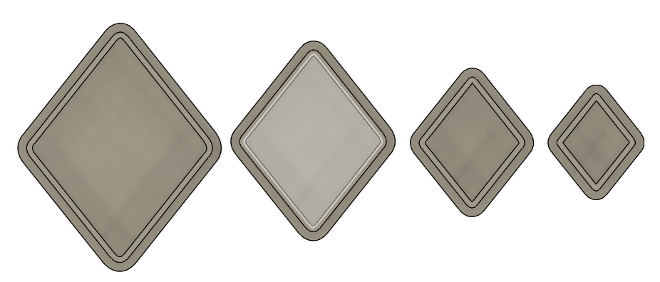 Diamond-shaped cutouts for use in modelling clay. (4 Sizes.) — miniatura 2