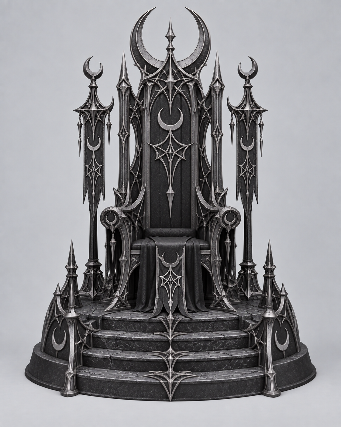 Moonveil Throne, Dark Elf Command Seat | 32mm & 75mm Fantasy Terrain | FDM & Resin