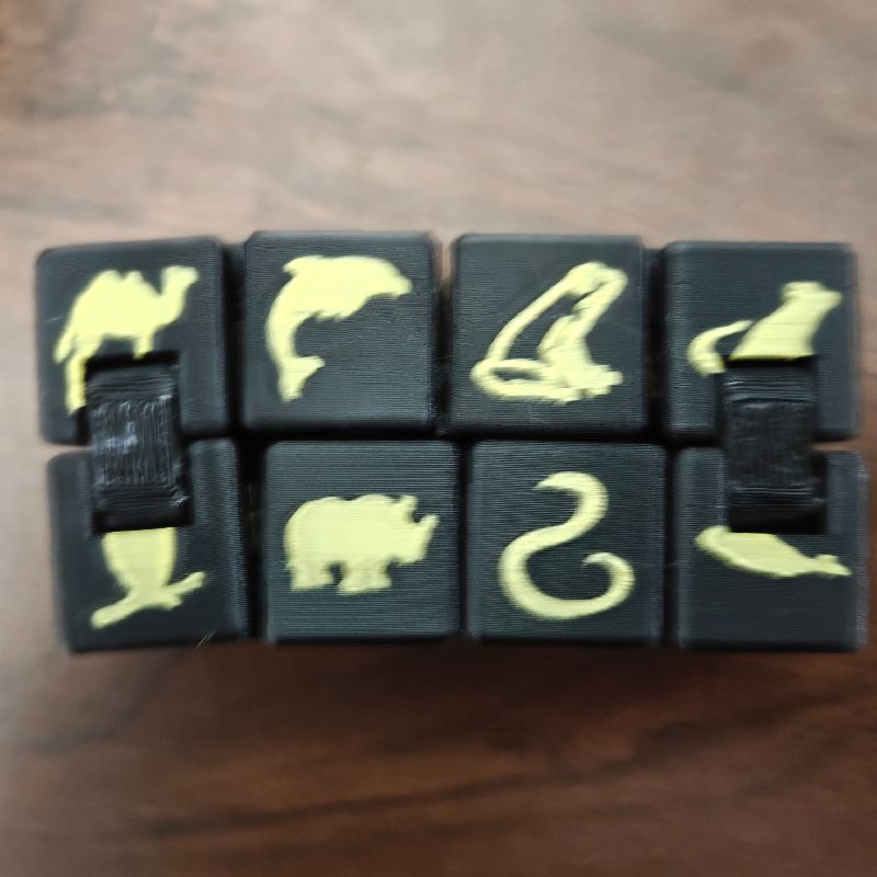 Infinity Cube — Animal Fidget (folding magic cube, 48 engraved animals ...