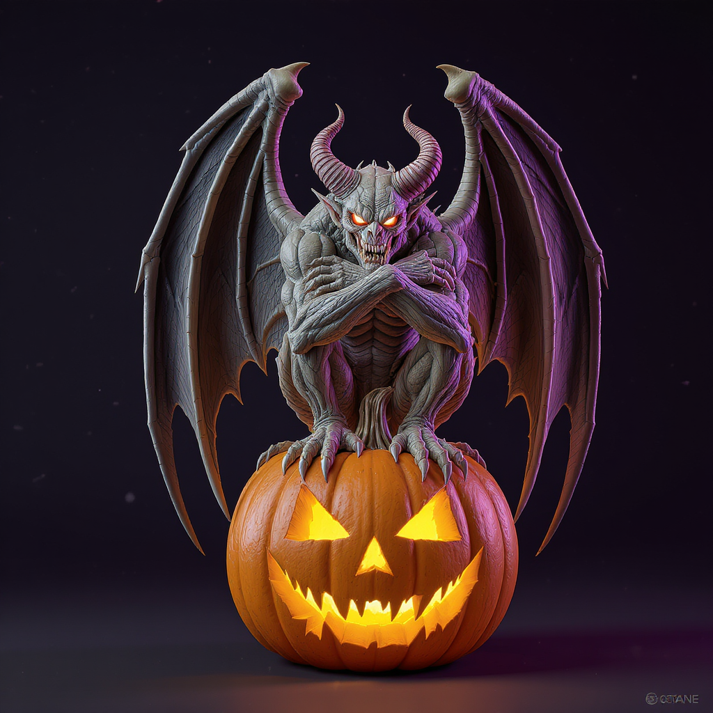 Gargoyle Pumpkin Guardian