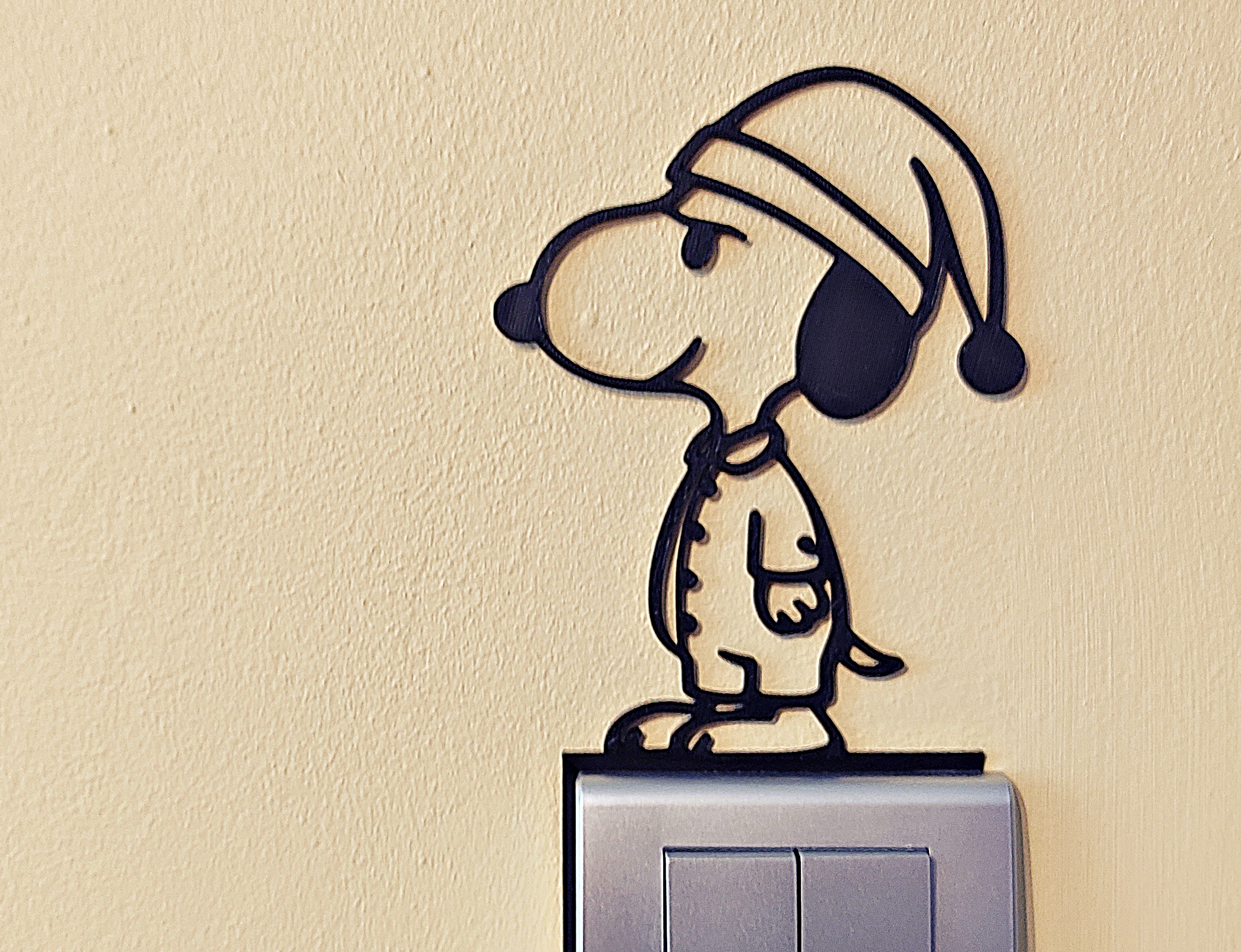 Snoopy Light Switch / Outlet Decoration - 3D Printable Model 34